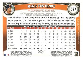 2011 Topps - Diamond Anniversary #577 Mike Fontenot Back