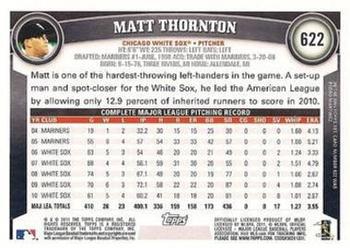 2011 Topps - Diamond Anniversary #622 Matt Thornton Back