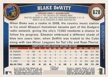 2011 Topps - Diamond Anniversary #628 Blake DeWitt Back