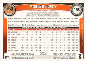 2011 Topps - Diamond Anniversary #198 Buster Posey Back