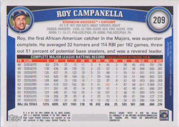 2011 Topps - Diamond Anniversary #209 Roy Campanella Back