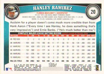 2011 Topps - Diamond Anniversary #20 Hanley Ramirez Back