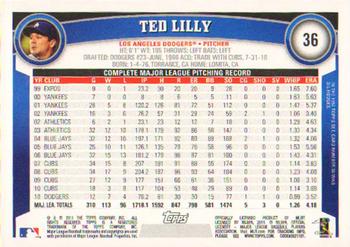 2011 Topps - Diamond Anniversary #36 Ted Lilly Back