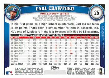 2011 Topps - Diamond Anniversary #25 Carl Crawford Back