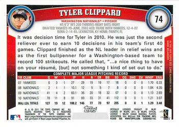 2011 Topps - Diamond Anniversary #74 Tyler Clippard Back