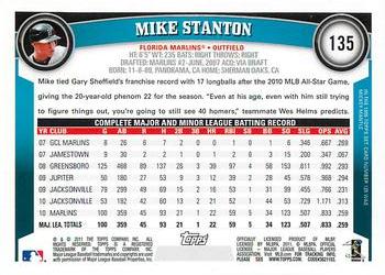 2011 Topps - Diamond Anniversary #135 Mike Stanton Back