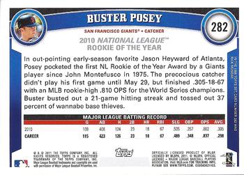 2011 Topps - Diamond Anniversary #282 Buster Posey Back
