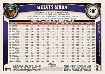 2011 Topps - Diamond Anniversary #286 Melvin Mora Back