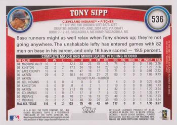 2011 Topps - Diamond Anniversary #536 Tony Sipp Back