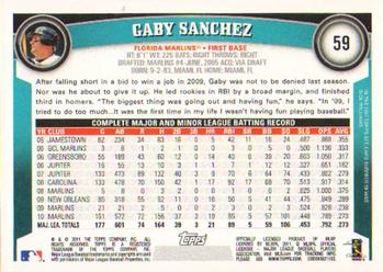 2011 Topps - Diamond Anniversary #59 Gaby Sanchez Back