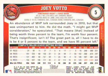 2011 Topps - Diamond Anniversary #5 Joey Votto Back