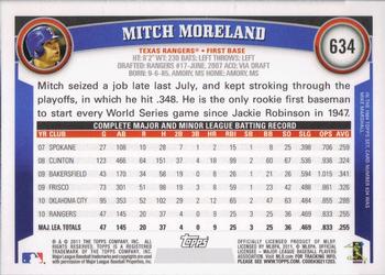 2011 Topps - Diamond Anniversary #634 Mitch Moreland Back