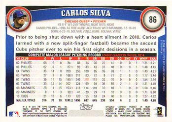 2011 Topps - Diamond Anniversary #86 Carlos Silva Back