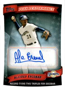 2010 Topps Update - Peak Performance Autographs #PPA-AES Alcides Escobar Front