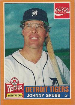 1985 Topps Wendy's/Coca-Cola Detroit Tigers #10 Johnny Grubb Front