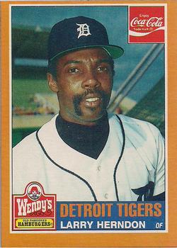 1985 Topps Wendy's/Coca-Cola Detroit Tigers #12 Larry Herndon Front