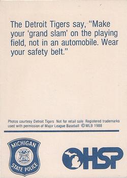 1988 Detroit Tigers Police #NNO Jeff Robinson Back