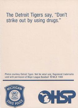 1988 Detroit Tigers Police #NNO Dave Bergman Back