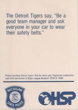1988 Detroit Tigers Police #NNO Jack Morris Back