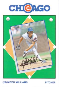 Mitch Williams autographed baseball card (Chicago Cubs)