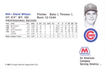 1989 Marathon Chicago Cubs #NNO Steve Wilson Back