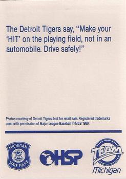 1989 Detroit Tigers Police #14 Dave Bergman Back