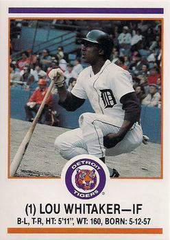 1989 Detroit Tigers Police #1 Lou Whitaker Front