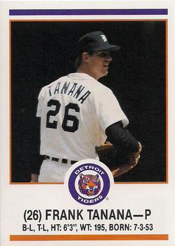 1989 Detroit Tigers Police #26 Frank Tanana Front