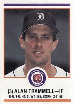 1989 Detroit Tigers Police #3 Alan Trammell Front