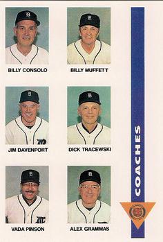 1991 Coca-Cola/Kroger Detroit Tigers #NNO Coaches (Billy Consolo / Jim Davenport / Alex Grammas / Billy Muffett / Vada Pinson / Dick Tracewski) Front