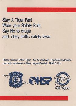 1991 Detroit Tigers Police #NNO Sparky Anderson Back