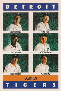 1992 Kroger Detroit Tigers #NNO Billy Consolo / Larry Herndon / Gene Roof / Billy Muffett / Dan Whitmer / Dick Tracewski Front