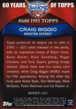 2011 Topps - 60 Years of Topps #60YOT-101 Craig Biggio Back