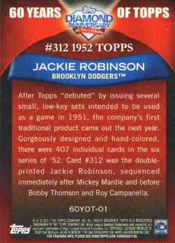 2011 Topps - 60 Years of Topps #60YOT-01 Jackie Robinson Back