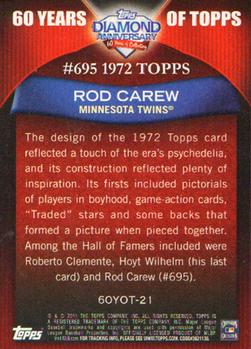 2011 Topps - 60 Years of Topps #60YOT-21 Rod Carew Back