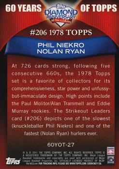 2011 Topps - 60 Years of Topps #60YOT-27 Phil Niekro / Nolan Ryan Back