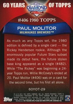 2011 Topps - 60 Years of Topps #60YOT-29 Paul Molitor Back