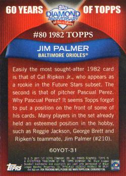 2011 Topps - 60 Years of Topps #60YOT-31 Jim Palmer Back