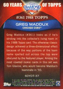 2011 Topps - 60 Years of Topps #60YOT-37 Greg Maddux Back