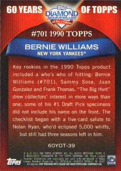 2011 Topps - 60 Years of Topps #60YOT-39 Bernie Williams Back