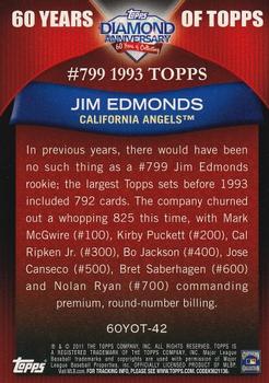 2011 Topps - 60 Years of Topps #60YOT-42 Jim Edmonds Back