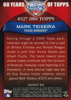 2011 Topps - 60 Years of Topps #60YOT-53 Mark Teixeira Back