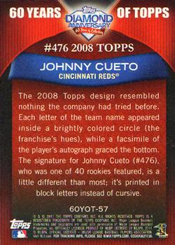 2011 Topps - 60 Years of Topps #60YOT-57 Johnny Cueto Back