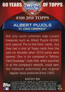 2011 Topps - 60 Years of Topps #60YOT-59 Albert Pujols Back