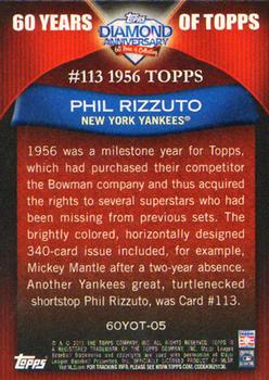 2011 Topps - 60 Years of Topps #60YOT-05 Phil Rizzuto Back