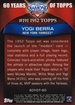 2011 Topps - 60 Years of Topps #60YOT-60 Yogi Berra Back
