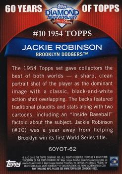 2011 Topps - 60 Years of Topps #60YOT-62 Jackie Robinson Back