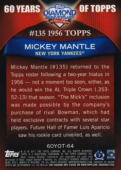 2011 Topps - 60 Years of Topps #60YOT-64 Mickey Mantle Back