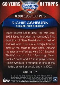 2011 Topps - 60 Years of Topps #60YOT-67 Richie Ashburn Back