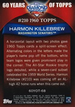 2011 Topps - 60 Years of Topps #60YOT-68 Harmon Killebrew Back